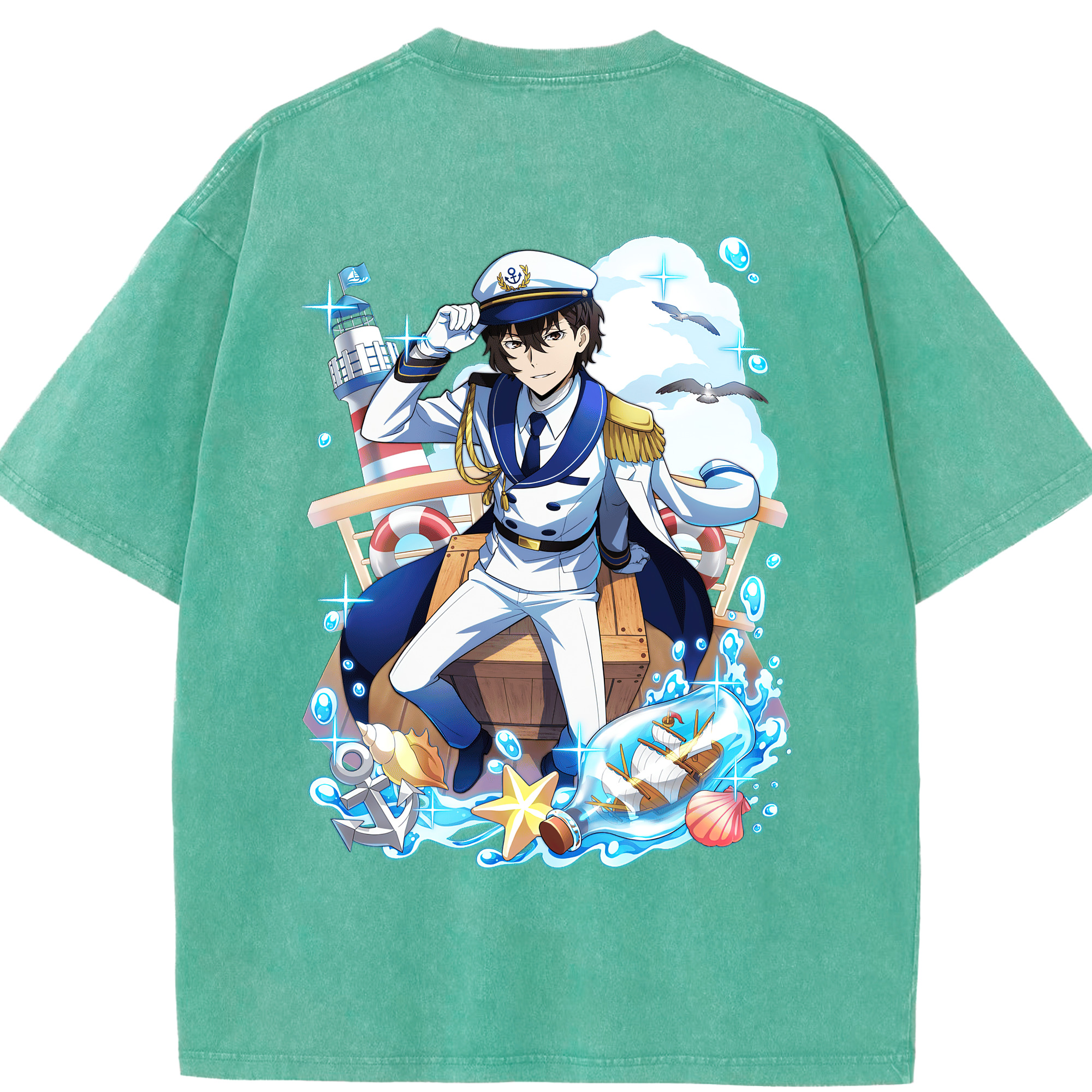 （画像用） 文豪ストレイドッグス Bungo Stray Dogs 綿100% ヴィンテージ風 半袖Tシャツ（背面プリント）